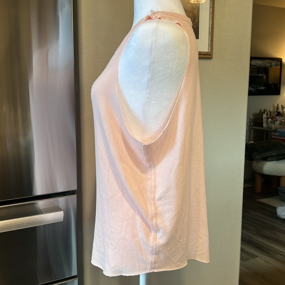 WE THE FREE 🌟 Free People PINK MUSCLE TANK TOP Raw hem size Medium MED M EUC - Picture 3 of 6